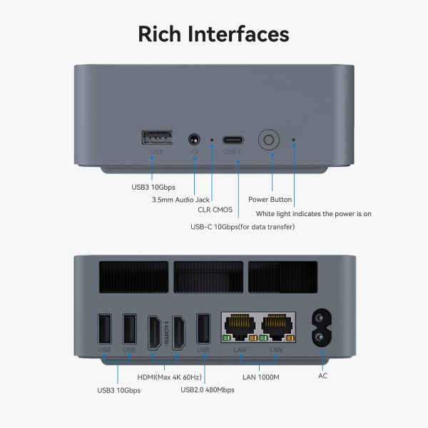 BEELINK mini PC EQi12, Intel i5-12450H, 16GB, 500GB M.2, Windows 11 Pro
