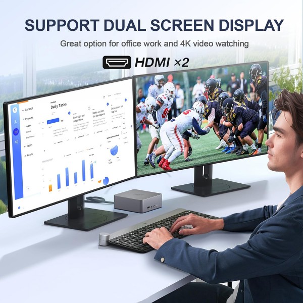 BEELINK mini PC EQR6, AMD Ryzen 5 6600H, 24GB, 500GB M.2, Windows 11 Pro