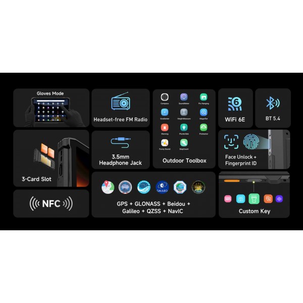 ULEFONE tablet Armor Pad 5 Pro, 11", 12GB/512GB, 24200mAh, IP68/IP69K/MIL-STD-810H, 5G, μαύρο