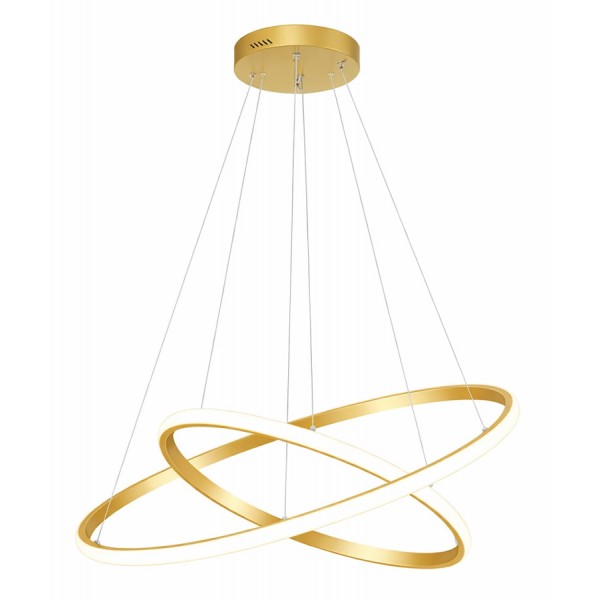 POWERTECH LED φωτιστικό οροφής PT-1528, 40W, 4000K, Φ60x120cm, χρυσό - Φωτιστικά Οροφής