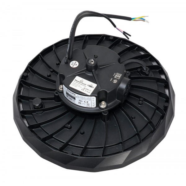 POWERTECH LED φωτιστικό καμπάνα PT-1531, 100W, 6500K, Φ30x11cm, IP65, μαύρο