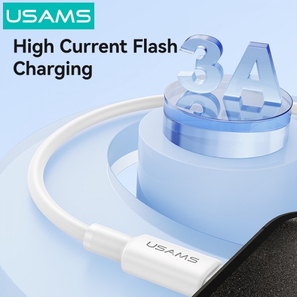 USAMS καλώδιο USB-C σε USB SJ761, 3A 18W, 480Mbps, 1m, λευκό - USAMS