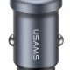 USAMS φορτιστής αυτοκινήτου CC322, USB & USB-C, 30W, γκρι