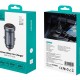 USAMS φορτιστής αυτοκινήτου CC322, USB & USB-C, 30W, γκρι