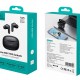 USAMS earphones με θήκη φόρτισης E05, True Wireless, BT 6.0, μαύρα