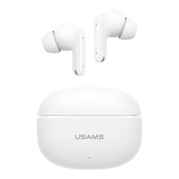 USAMS earphones με θήκη φόρτισης E05, True Wireless, BT 6.0, λευκό - Ακουστικά - Bluetooth