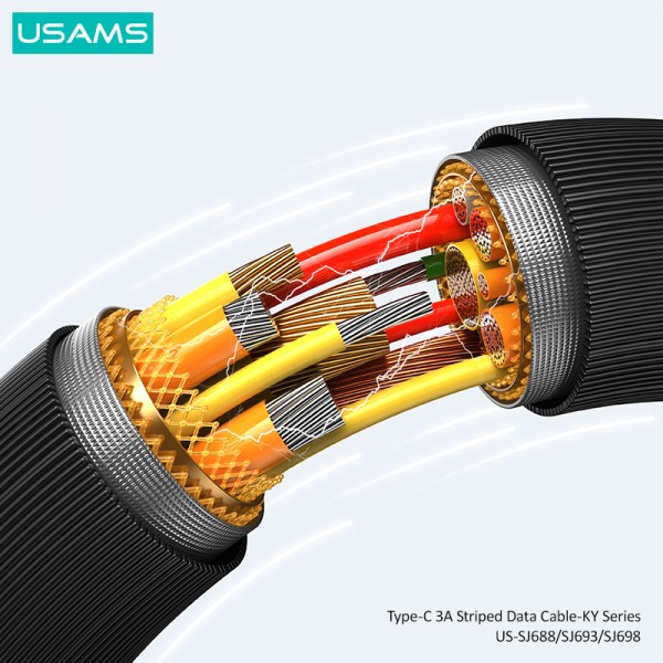 USAMS καλώδιο USB-C σε USB US-SJ693, 3A, 480Mbps, 2m, μαύρο