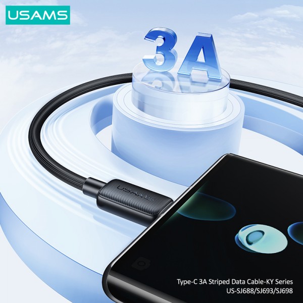 USAMS καλώδιο USB-C σε USB US-SJ693, 3A, 480Mbps, 2m, λευκό - USAMS