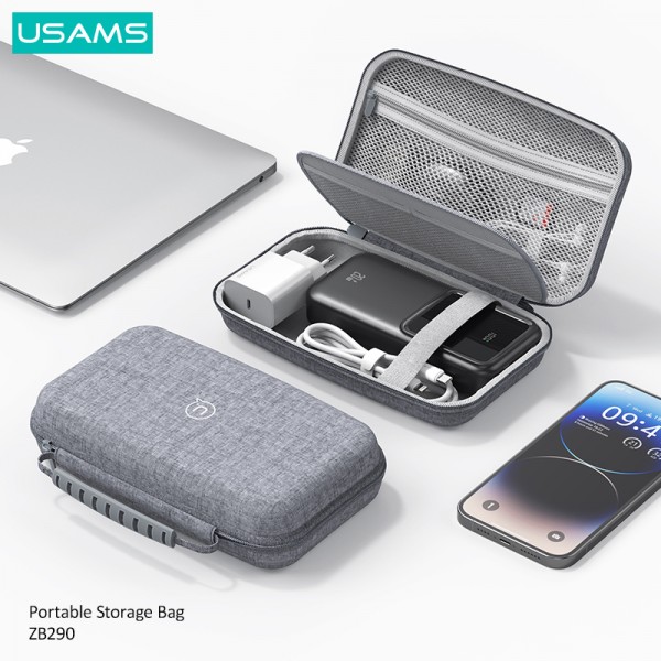 USAMS θήκη οργάνωσης αξεσουάρ US-ZB290, 22x13x7.8cm, γκρι