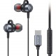 USAMS earphones με μικρόφωνο US-SJ758, USB-C σύνδεση, μεταλλικά, 1.2m, γκρι
