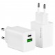 POWERTECH φορτιστής τοίχου PT-1551, USB/USB-C, 45W, GaN, AVS, λευκός