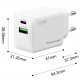 POWERTECH φορτιστής τοίχου PT-1551, USB/USB-C, 45W, GaN, AVS, λευκός
