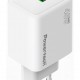 POWERTECH φορτιστής τοίχου PT-1551, USB/USB-C, 45W, GaN, AVS, λευκός