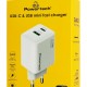 POWERTECH φορτιστής τοίχου PT-1551, USB/USB-C, 45W, GaN, AVS, λευκός