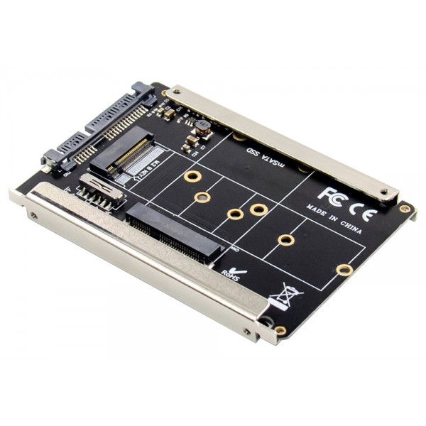 POWERTECH κάρτα μετατροπής 2.5" SATA σε M.2 B & mSATA SSD ST525, 6Gbps - PC & Αναβάθμιση