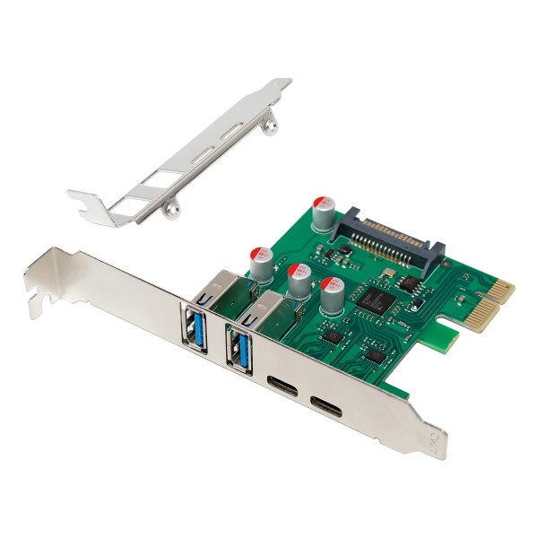 POWERTECH κάρτα επέκτασης PCIe σε 2x USB & 2x USB-C ST632, 5Gbps, NEC D720201 - PC & Αναβάθμιση