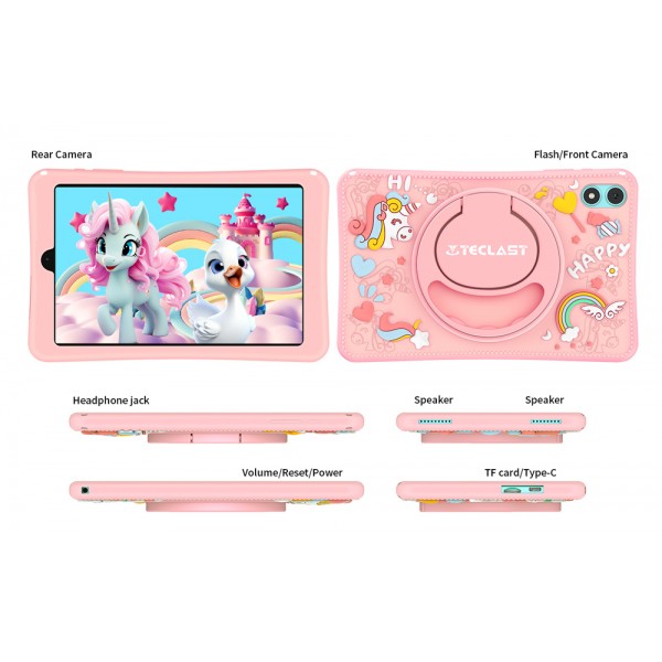 TECLAST tablet P85 Kids, 8", 3/64GB, Android 15, 5000mAh, ροζ