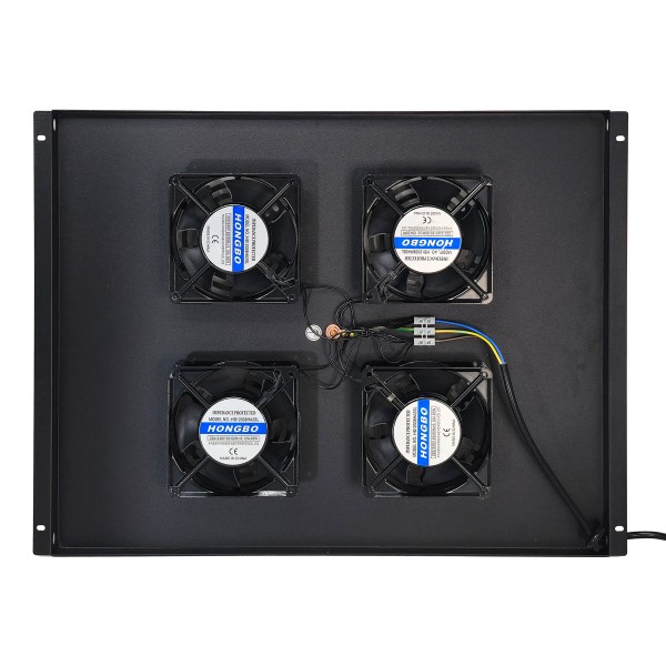 POWERTECH cooling fan για rack NETW-0044, 4x fans με μεταλλικό tray, 1.5m καλώδιο schuko, 54.5x41cm - Καμπίνες - Rack