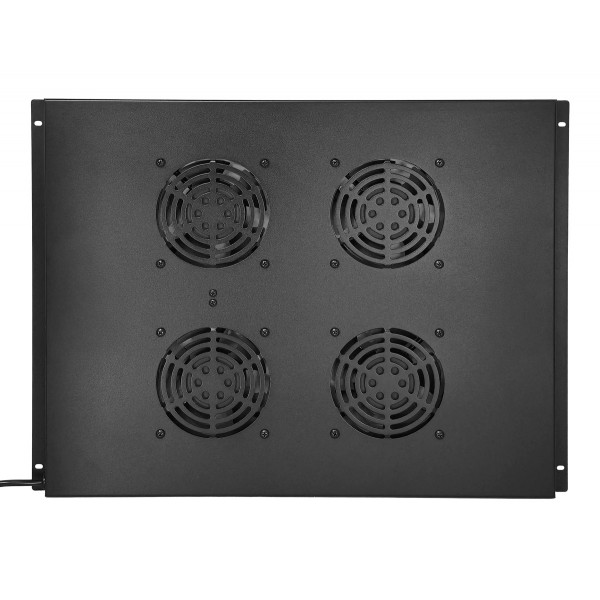POWERTECH cooling fan για rack NETW-0044, 4x fans με μεταλλικό tray, 1.5m καλώδιο schuko, 54.5x41cm - Καμπίνες - Rack