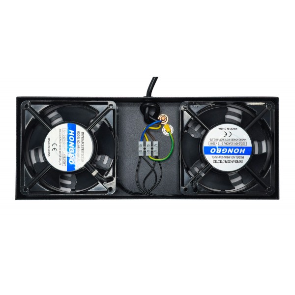 POWERTECH cooling fan για rack NETW-0045, 2x fans με μεταλλικό tray, 1.5m καλώδιο schuko, 33x13cm - 