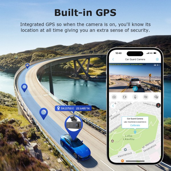 SECTEC smart κάμερα αυτοκινήτου ST-CC09-GPS-EU, μπροστινή/καμπίνας, 1080p, 4G, GPS