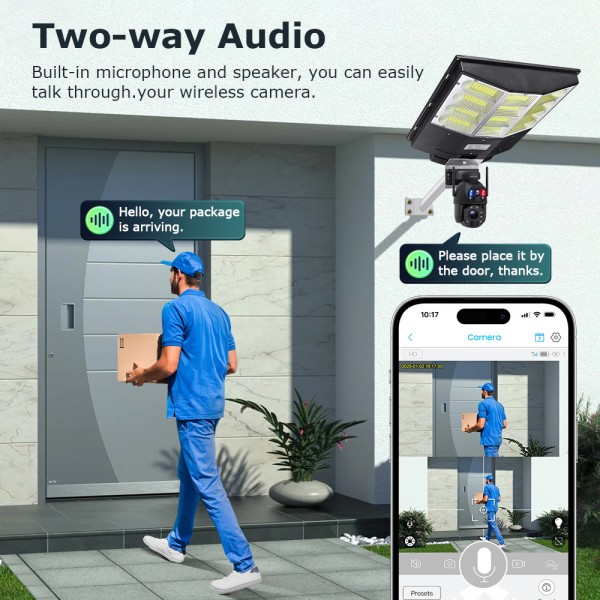 SECTEC smart ηλιακή κάμερα ST-LC598-EU με προβολέα, dual lens, 3MP, 4G, SD, PTZ, IP66