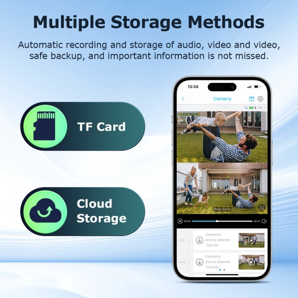 SECTEC smart ηλιακή κάμερα ST-LC598-EU με προβολέα, dual lens, 3MP, 4G, SD, PTZ, IP66