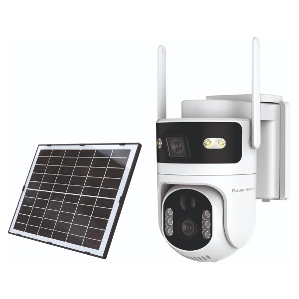 POWERTECH smart ηλιακή κάμερα PT-1547, dual lens, 4MP, 4G, PTZ, SD, IP65 - Smart Κάμερες