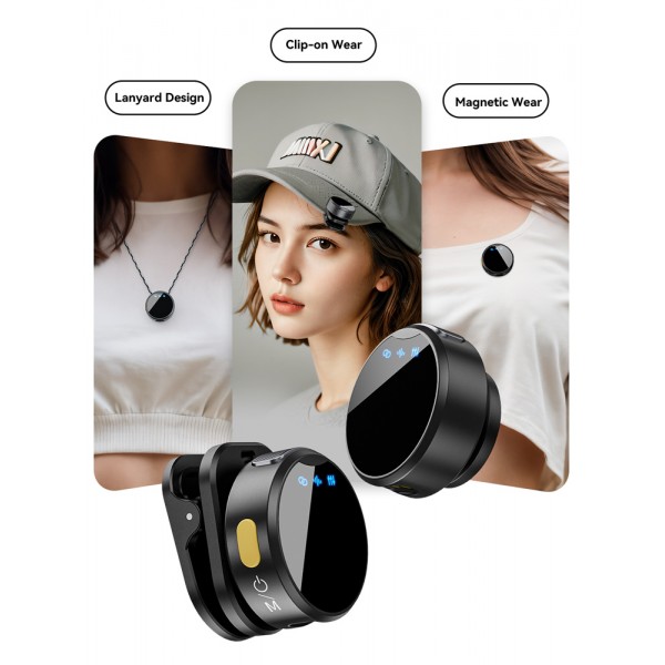 UPTECH ασύρματα μικρόφωνα UPW-M9MAX με θήκη φόρτισης, USB-C, 2.4GHz, μαύρο