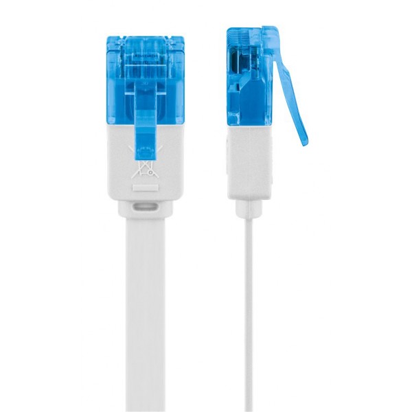 GOOBAY καλώδιο δικτύου 96303, CAT 6A U/UTP, flat, 500MHz, Copper, 0.5m, λευκό