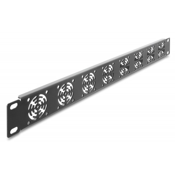 DELOCK κάλυμμα για 8x 40mm ανεμιστήρες 67414 για rack 19"/1U, μεταλλικό, μαύρο - DeLock