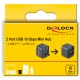 DELOCK mini USB hub 64359, 2x θυρών, USB 3.2, 10Gbps, USB-C σύνδεση, γκρι