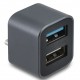 DELOCK mini USB hub 64359, 2x θυρών, USB 3.2, 10Gbps, USB-C σύνδεση, γκρι
