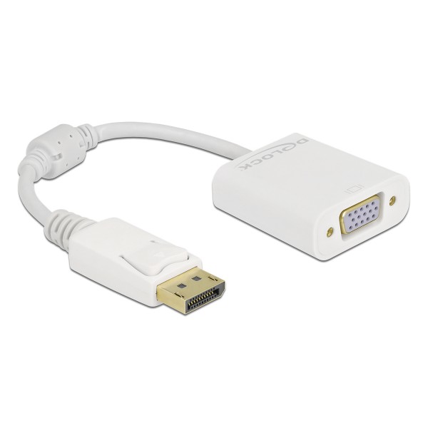 DELOCK αντάπτορας DisplayPort σε VGA 61007, Full HD, passive, λευκός - Σύγκριση Προϊόντων