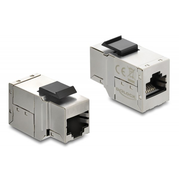 DELOCK Keystone module RJ45 90835, θηλυκό σε θηλυκό, Cat 6A STP, ασημί - Δικτυακός Εξοπλισμός
