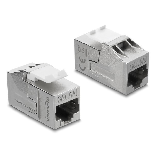 DELOCK Keystone module RJ45 91122, θηλυκό σε θηλυκό, Cat 6A STP, ασημί - Δικτυακός Εξοπλισμός
