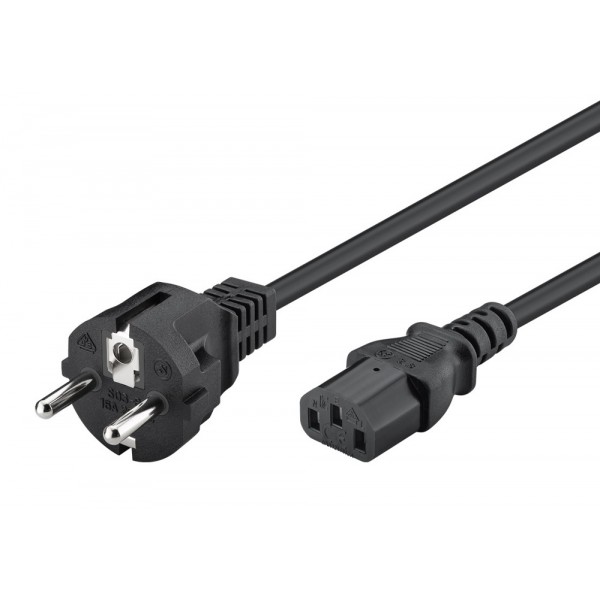 POWERTECH καλώδιο τροφοδοσίας CAB-P048, 3x 0.75mm², copper, 1m, μαύρο - Τροφοδοσία