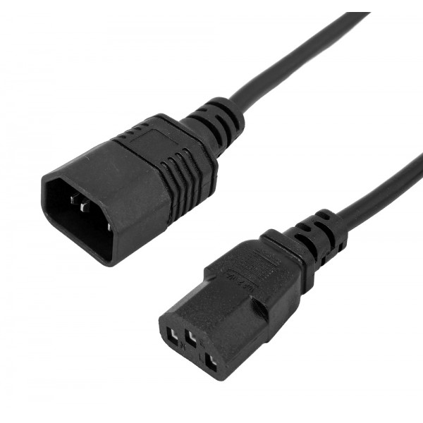 POWERTECH καλώδιο προέκτασης τροφοδοσίας CAB-P053, 3x 0.75mm², copper, 1.5m, μαύρο - Τροφοδοσία