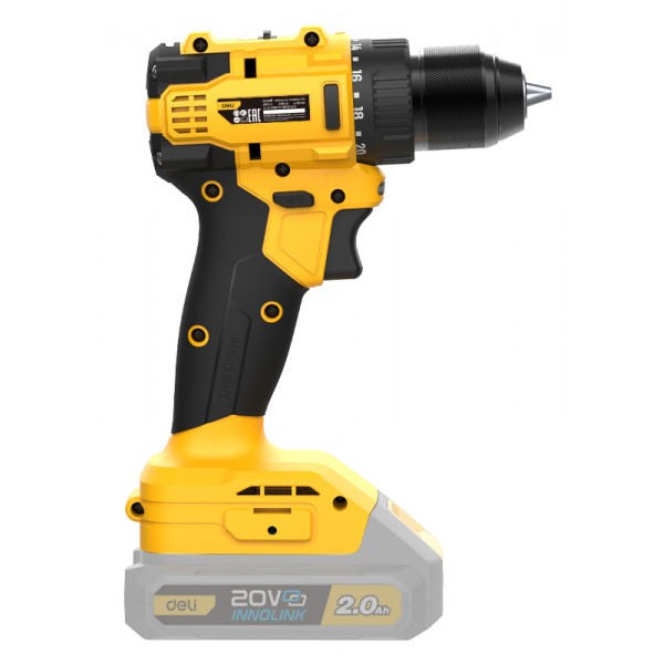 DELI δράπανο μπαταρίας DC120Z, Brushless, 20V, 45N.m