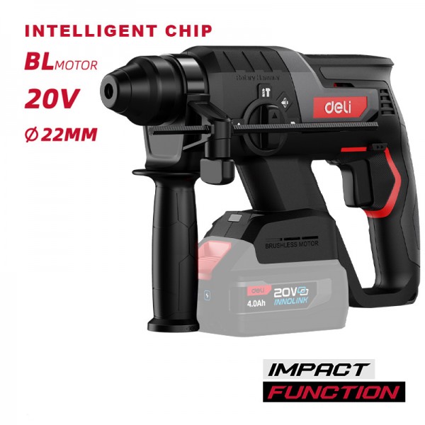 DELI κρουστικό σκαπτικό μπαταρίας DE-DC20-2, Brushless, 20V, 2J - Service & Εργαλεία