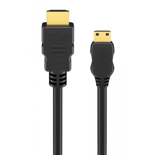 GOOBAY καλώδιο mini HDMI σε HDMI 74081 με Ethernet, 4K/60Hz, 18 Gbps, 1m, μαύρο - GOOBAY