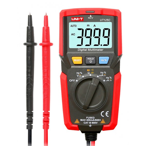 UNI-T μίνι ψηφιακό πολύμετρο UT125C, 600V AC/DC, NCV - Service & Εργαλεία