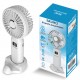 BRUNO φορητός ανεμιστήρας χειρός επαναφορτιζόμενος BRN-0236, με βάση, λευκός-γκρι