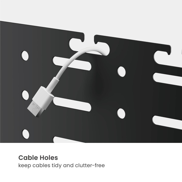 BRATECK cable management γραφείου CC11-20-1, μεταλλικό, 384x63x307mm, μαύρο