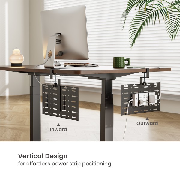 BRATECK cable management γραφείου CC11-20-1, μεταλλικό, 384x63x307mm, μαύρο - BRATECK