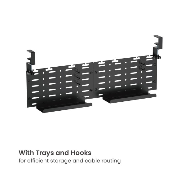 BRATECK cable management γραφείου CC11-20-2, μεταλλικό, 768x63x307mm, μαύρο