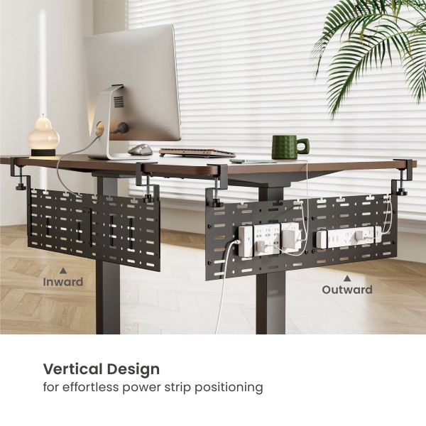 BRATECK cable management γραφείου CC11-20-2, μεταλλικό, 768x63x307mm, μαύρο - BRATECK