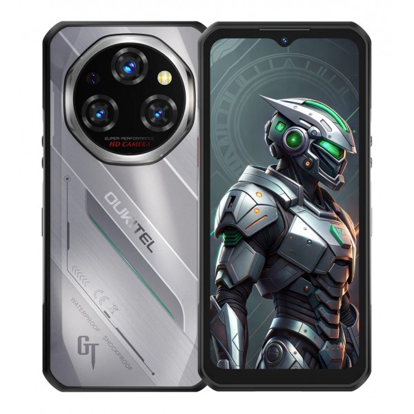 OUKITEL smartphone WP62, 6.6", 12/512GB, 5G, 11000mAh, IP68/IP69K/MIL-STD-810H, ασημί - 