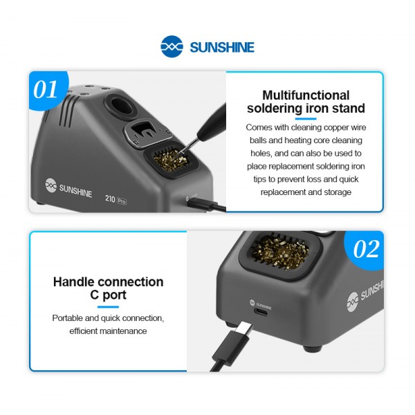 SUNSHINE σταθμός κόλλησης 210 Pro με κολλητήρι, 110W, 100~450 °C