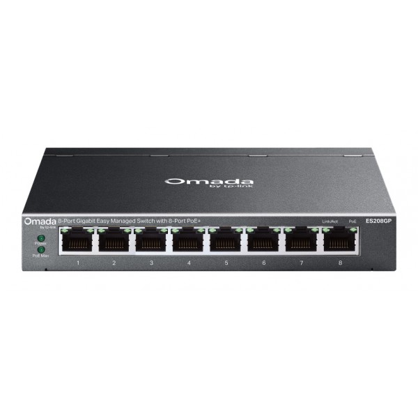 TP-LINK easy managed switch ES208GP, 8x Gigabit θύρες, PoE+, V1.0 - Περιφερειακά